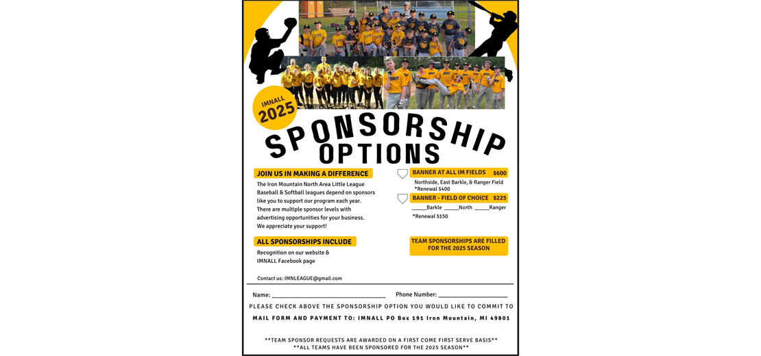 Sponsorship Opportunities Available