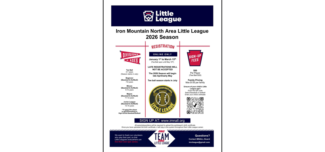Little League registration is open now!